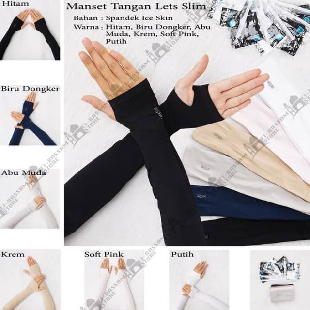 Manset jempol polos handshock fingerless lets slim muslim