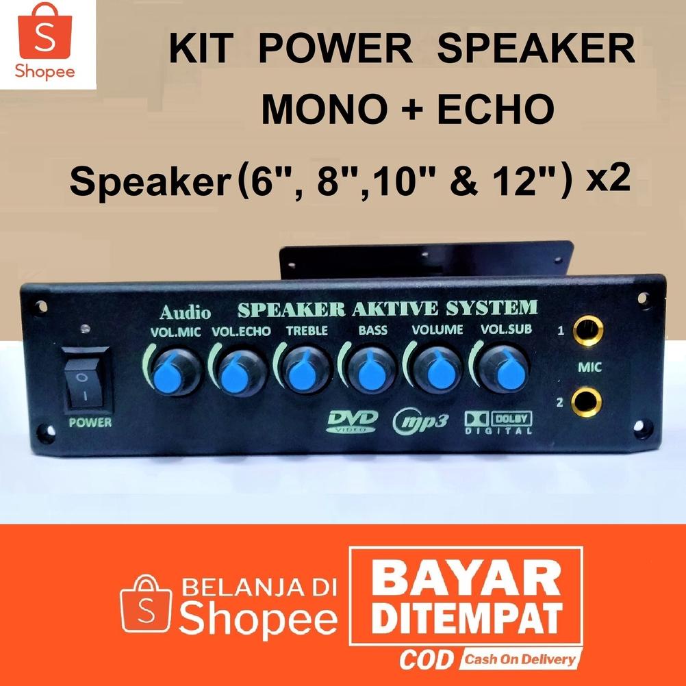 Kit Power Speaker Aktif Mp3 Echo Mono (Gt-8812E) Subwoofer Audio 150 Watt