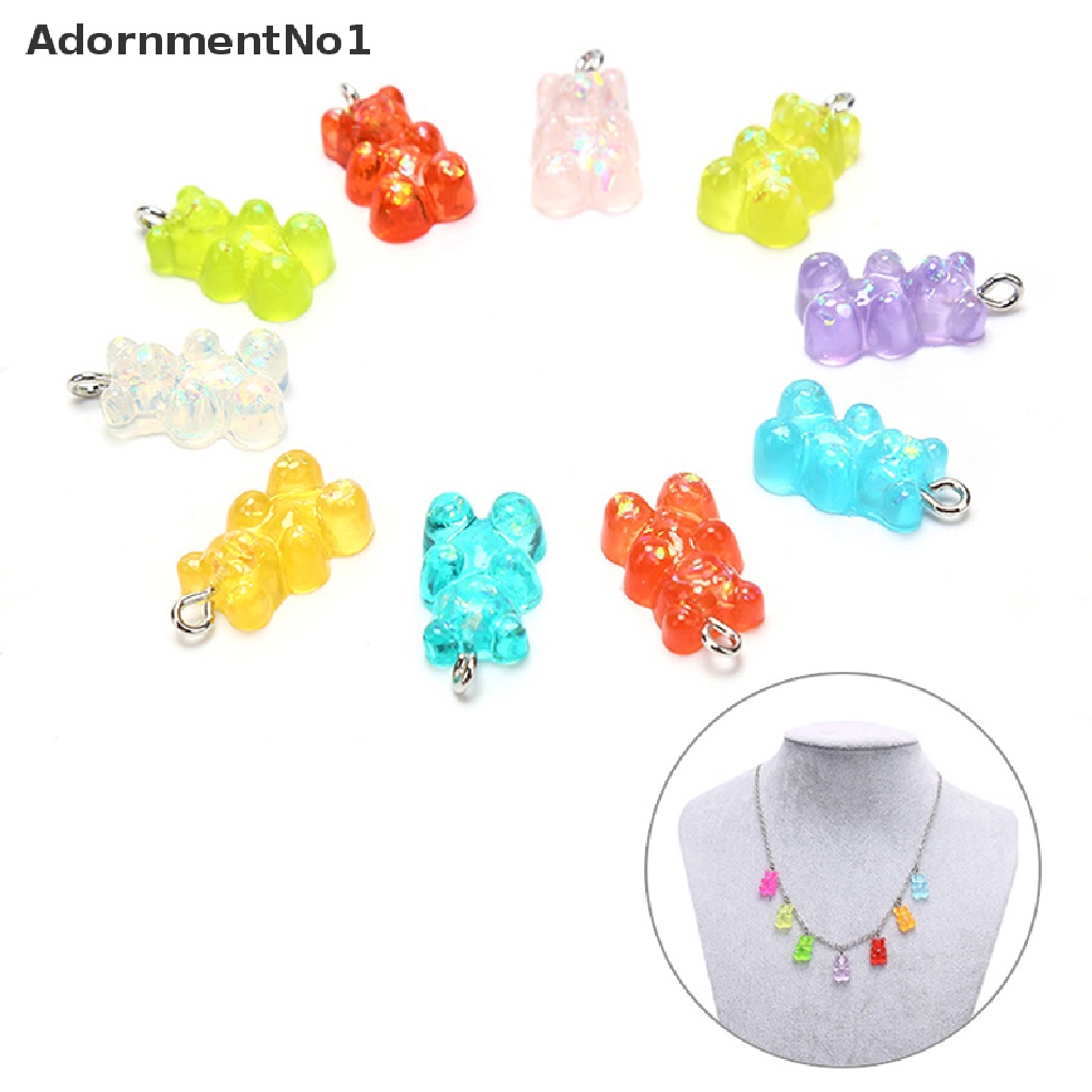 (AdornmentNo1) 10pcs Liontin Bentuk Beruang Bahan Resin Untuk Membuat Perhiasan DIY