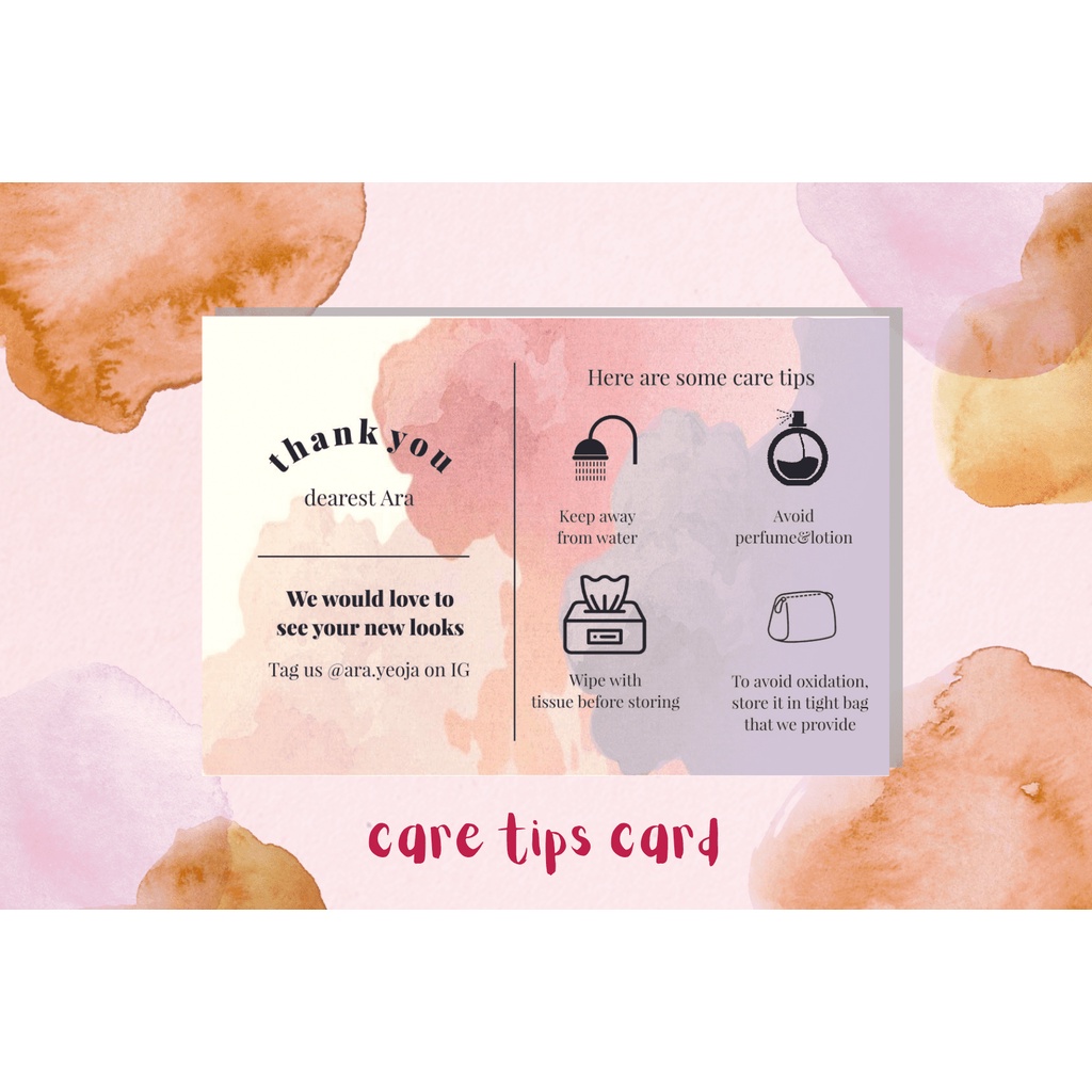 

KARTU CARE TIPS // CARE CARD // KARTU CARA PENGGUNAAN CUSTOM MIN ORDER 100PCS