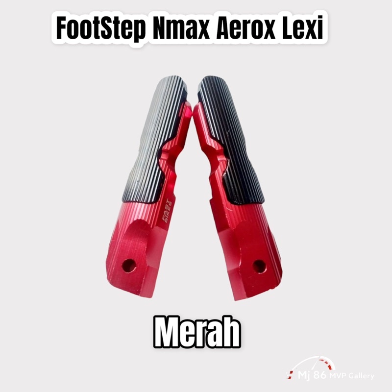 Foot Step Pijakan Kaki Belakang  Motor Nmax Aerox Lexi Bahan Full Cnc Warna Merah Gold Silver Hitam Biru