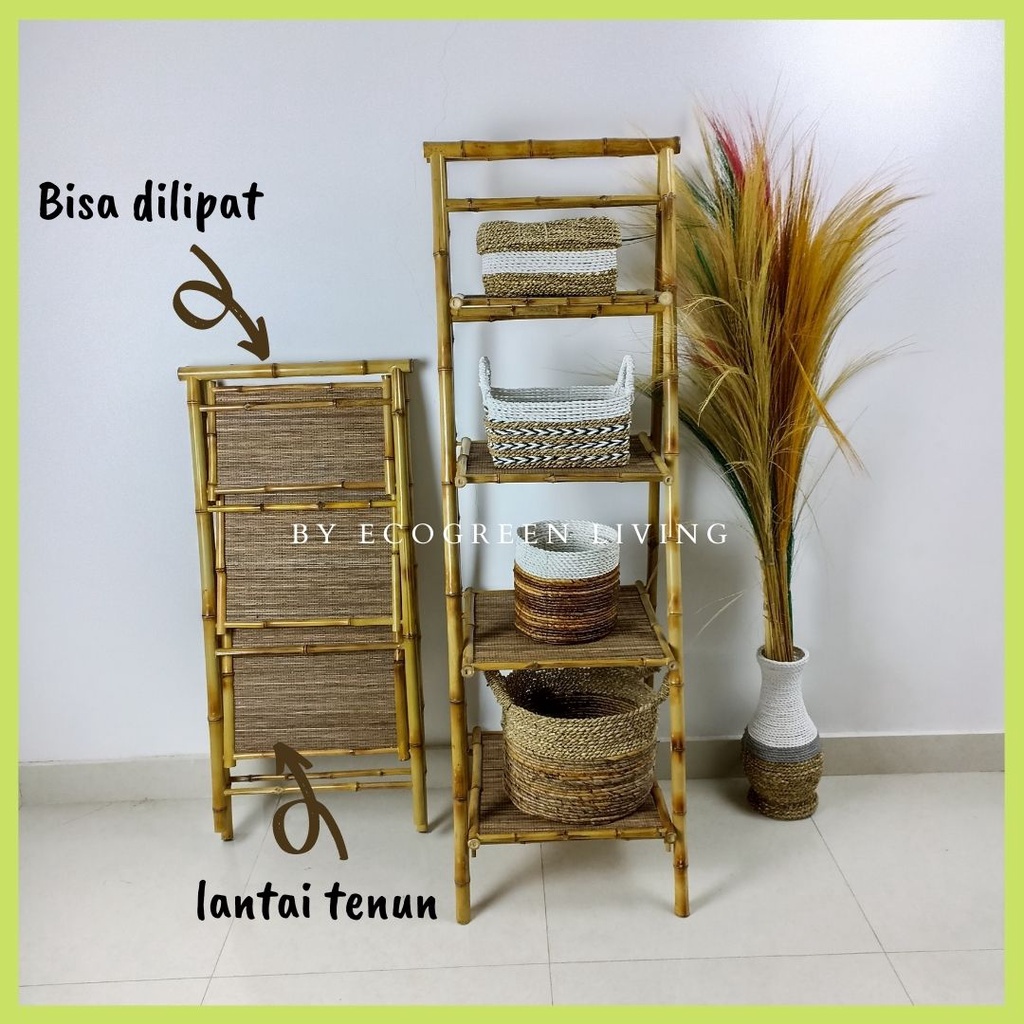 RAK LIPAT BAMBU ASTHETIC / RAK SUSUN / FOLDING RACK / STANDING RAK / RAK SERBAGUNA