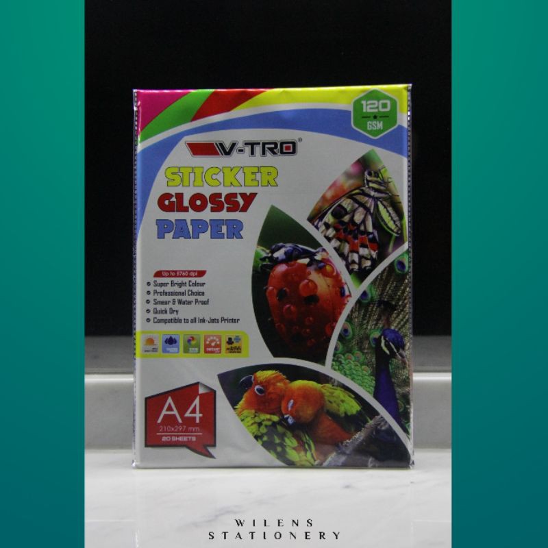 

STICKER GLOSSY PAPER 120 GSM - 20 LEMBAR