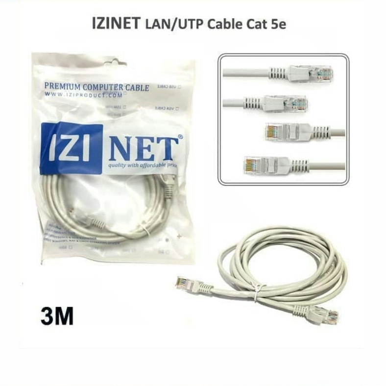 Kabel lan/utp 3 M cat 5 rj45