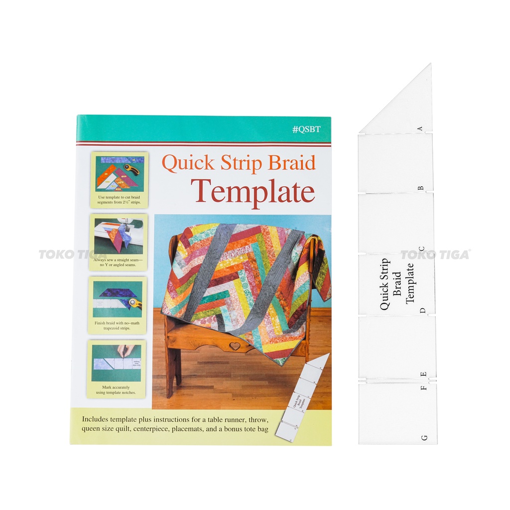 Penggaris Quilting Quick Set Braid Template / Braid Patchwork (QSBT)