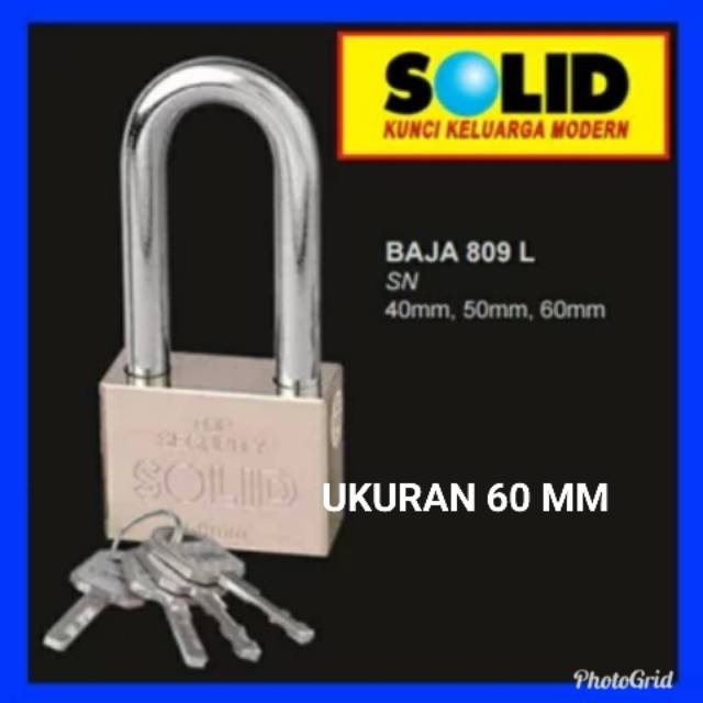 Gembok baja solid 809 L 60 mm gembok pagar gembok tralis kunci pagar kunci solid