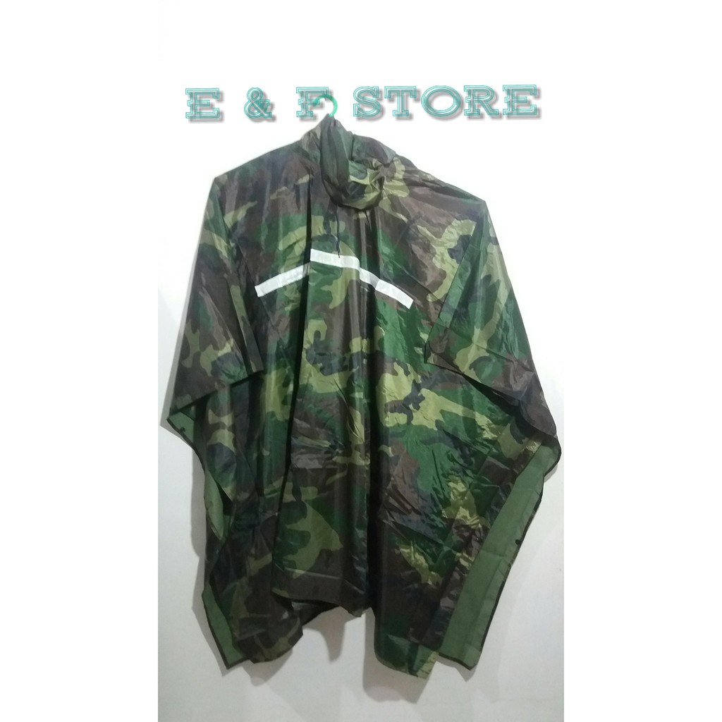 Jas Hujan Ponco motif Doreng