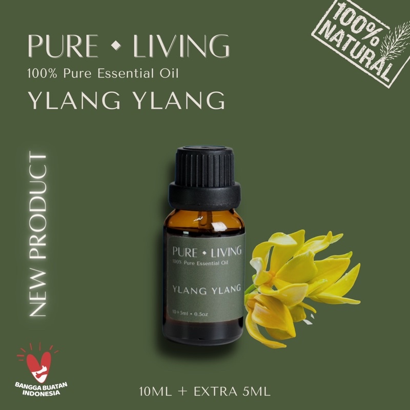 Ylang Ylang - 100% Pure Essential Oil 15ml | Aromatherapy Oil 15ml | Pewangi Ruangan | Oil Aromaterapi Diffuser Oil Burner | Minyak Atsiri | Birthday Gift Ideas | Minyak Esensial  | Room Fragrance Perfume | Pengharum Ruangan