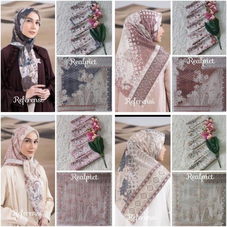 (Cod)Kerudung Segiempat Voal Jilbab Denai Hijab Voal Motif Premium Segiempat Voal Motif