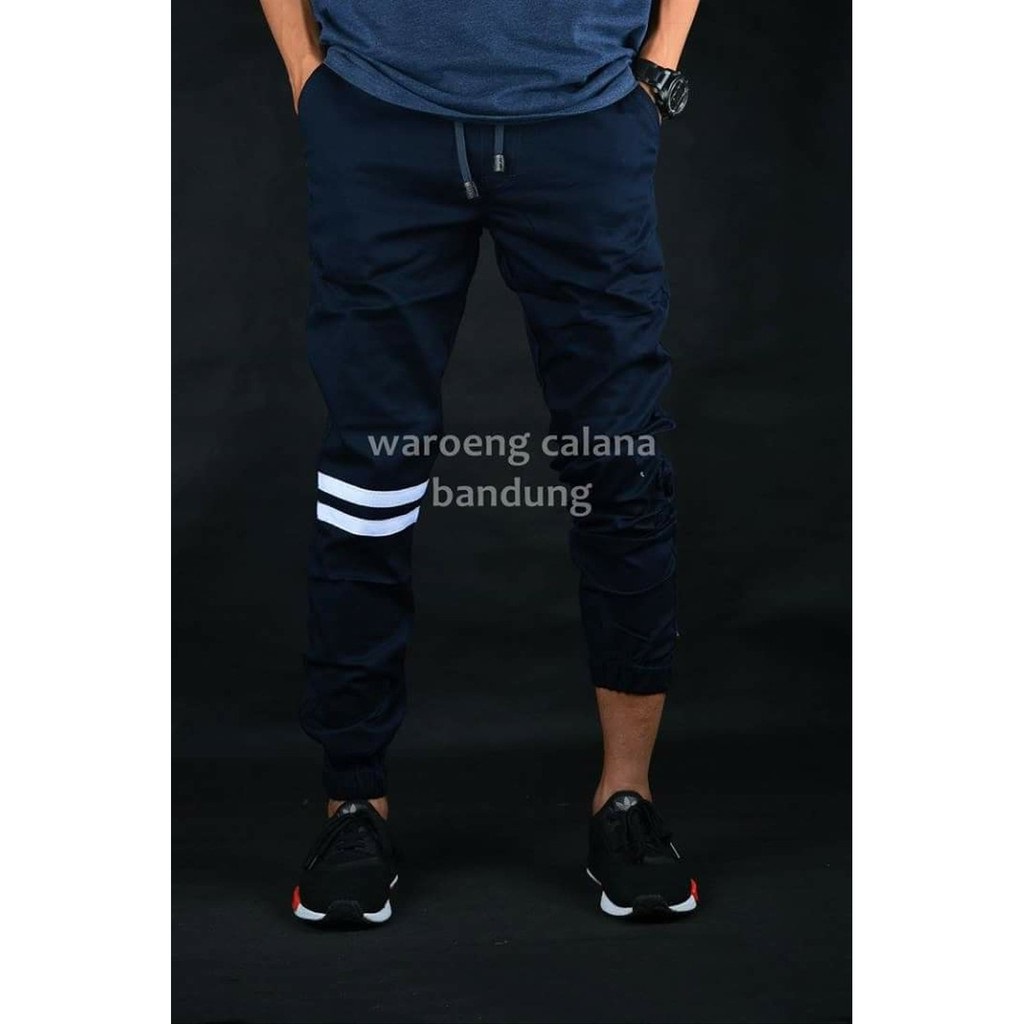 Celana Joger Jogger Pants Pria Wanita Joger List Stripe Panjang Cowo Dewasa