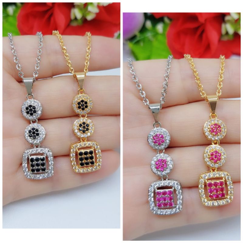 Set Kalung+Liontin Permata Xuping Mata Merah dan Hitam