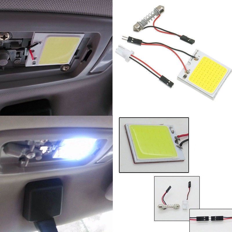 Lampu Led Cob T10 48smd 4w 12v Warna Putih Untuk Dome/Panel Interior Mobil