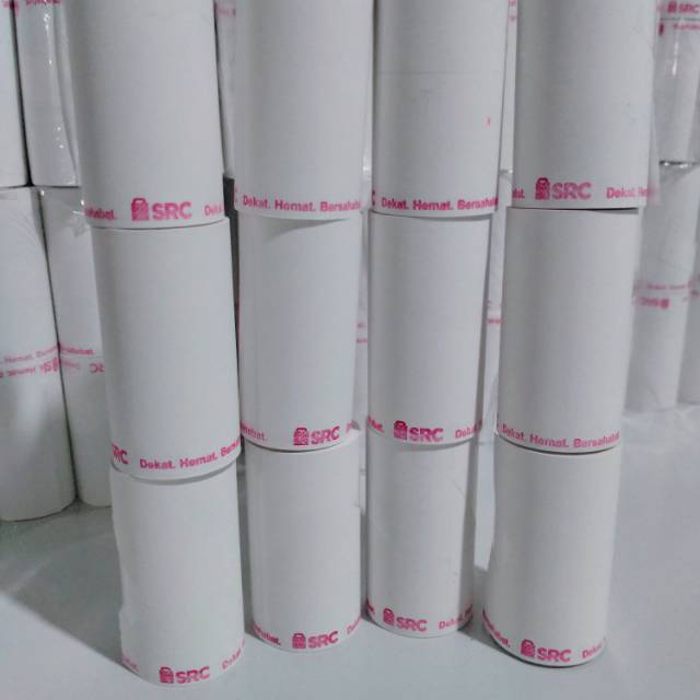 Kertas thermal logo SRC 57x30 coreless utuk semua mesin edc printer bluetooth