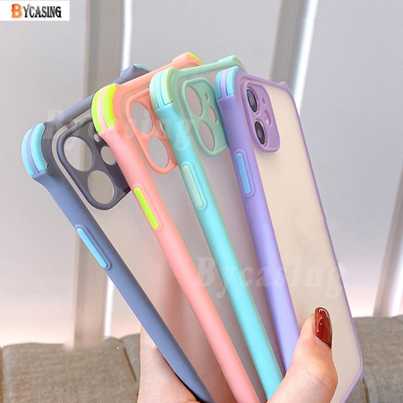 Macaron Color Casing Xiaomi Poco X3 NFC Redmi 9T 9A 9C Note 9S Note 9 Pro Note 8 Pro Note 7 Mi 10T Pro Shockproof Bumper Matte Translucent Matte Phone Case BY