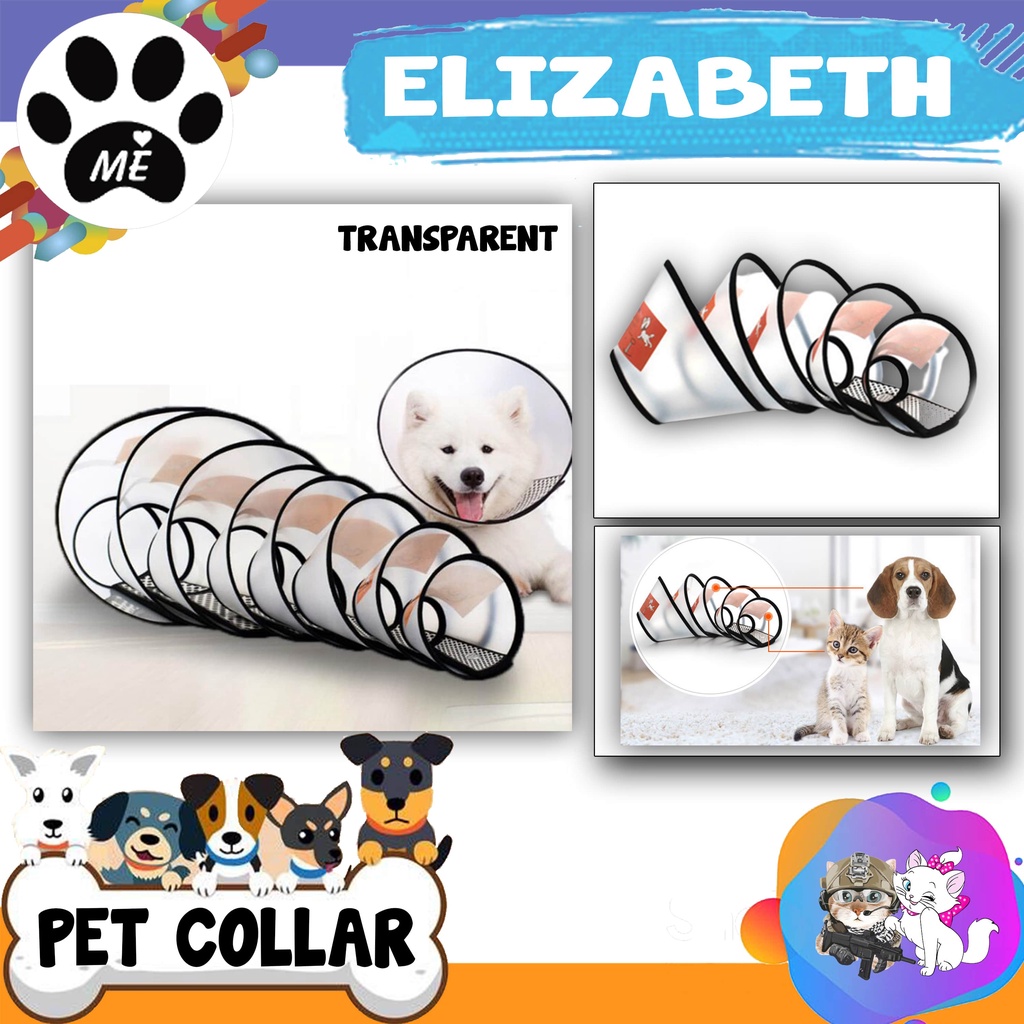 Pet Collar Elizabeth &quot;TRANSPARANT&quot; Corong Penutup Leher Hewan