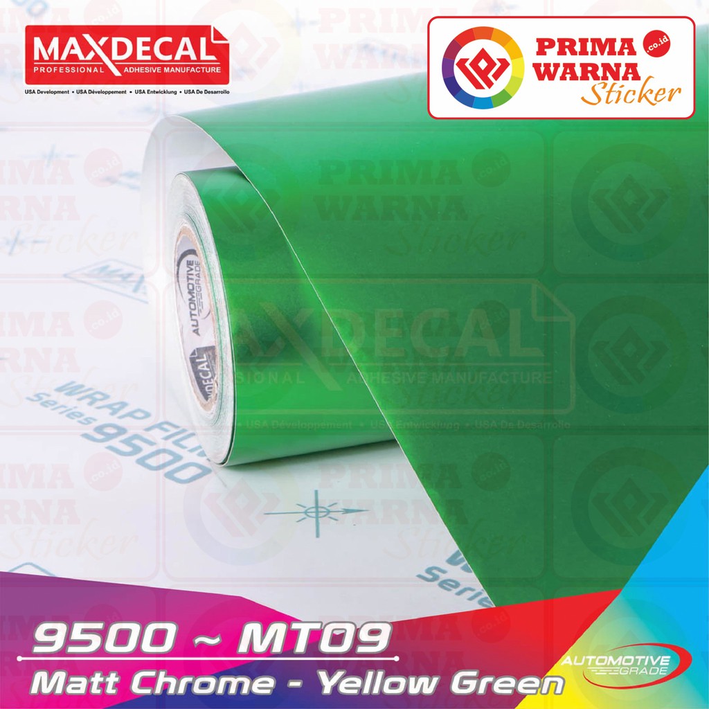 [METERAN] MAXDECAL 9500 MT09 YELLOW GREEN 152cm MATTE CHROME METALIK