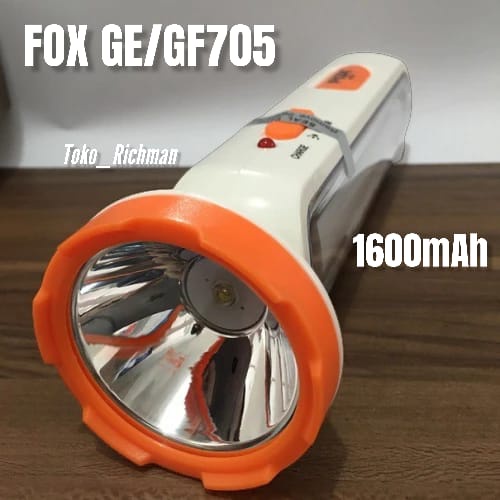 Senter FOX GE705 G708 GE709 LED Lampu Darurat Isi Ulang