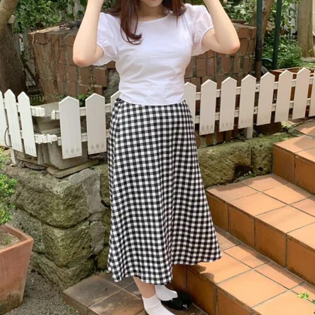 [uwustudio] Bowie Blouse model korea vintage puff sleeve-2