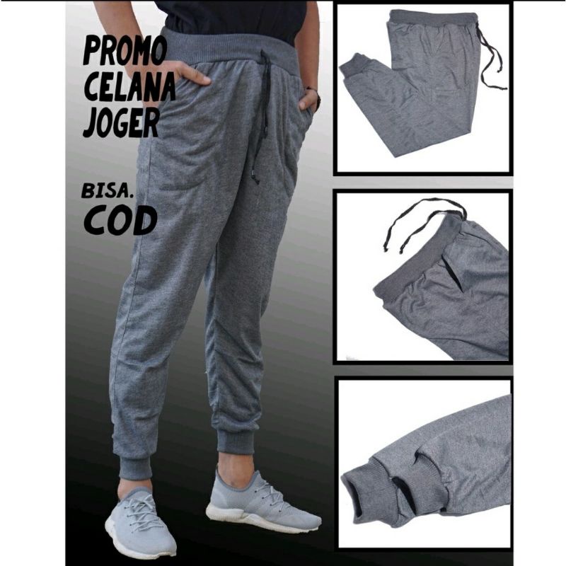 Celana Jogger Pria Saku Resleting Ukuran Dewasa Tersedia 4 Warna bisa COD