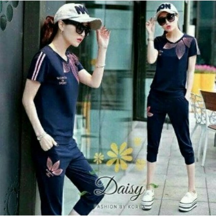 Setelan Baju Adidas Celana Training Fitness Gym Olahraga Senam Wanita
