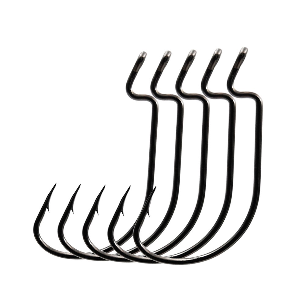 50pcs/Set Fishing Hook Carbon Steel Crank hook For Soft Worm Lure Bass Barbed Carp Fishing Hooks