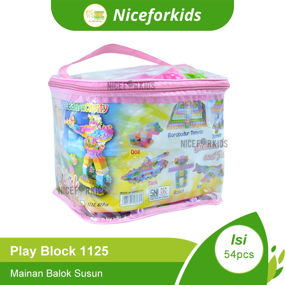 Mainan Balok Anak / Mainan Balok Susun / Play Block 1125 (54 pcs)