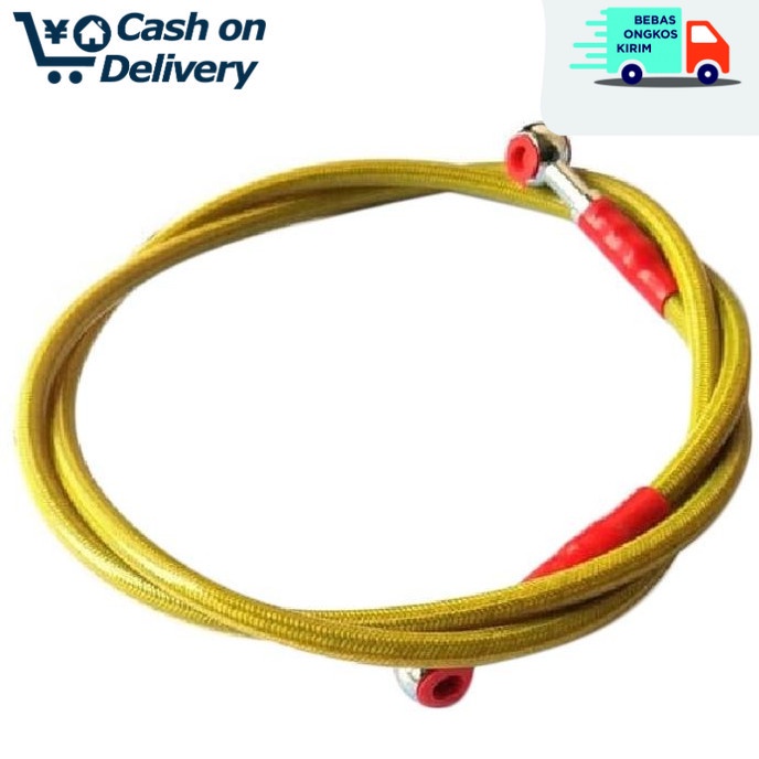 COD PROMO 90 cm Selang Rem Disc Belakang Motor KUNING