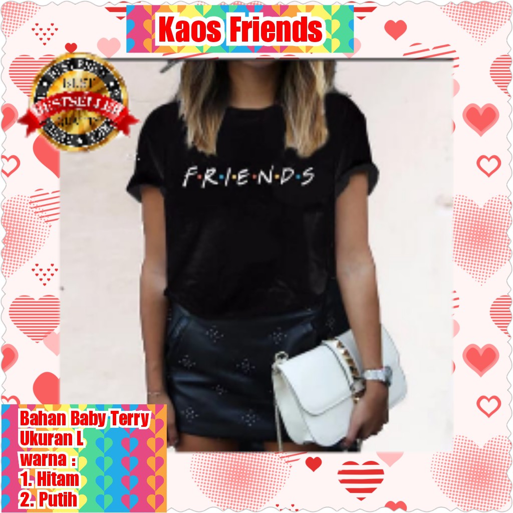 KAOS FRIENDS / HITAM / PUTIH / KOREA/TERBARU