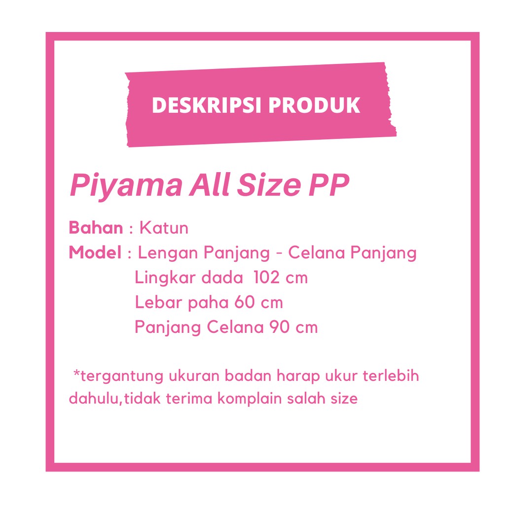 Oneset Piyama Dewasa Lengan Panjang