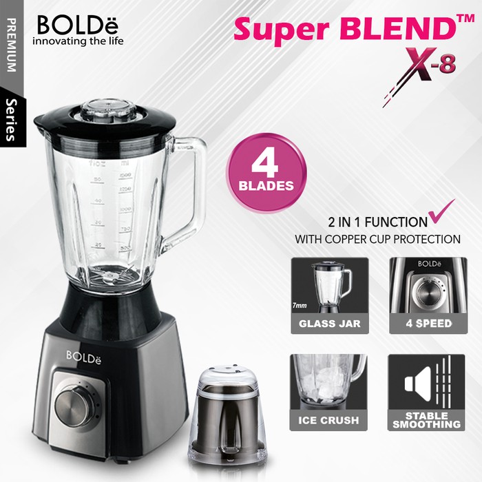 Blender and Chopper 2 in 1- Super Blend X8 BOLDe - 1. 5 L