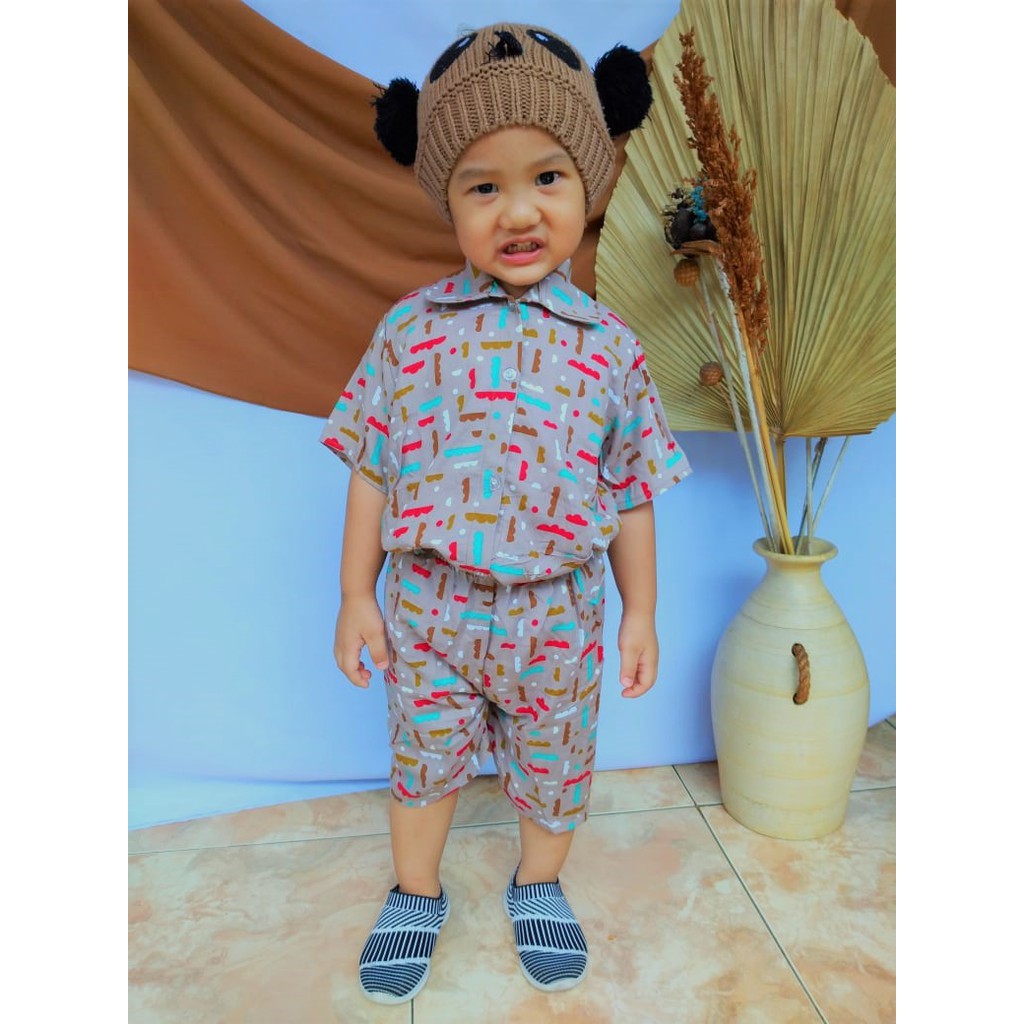 Setelan Anak Perempuan dan Laki-laki Katun Rayon Premium Viscose | Usia 1-4 Tahun | Pajamas Kekinian