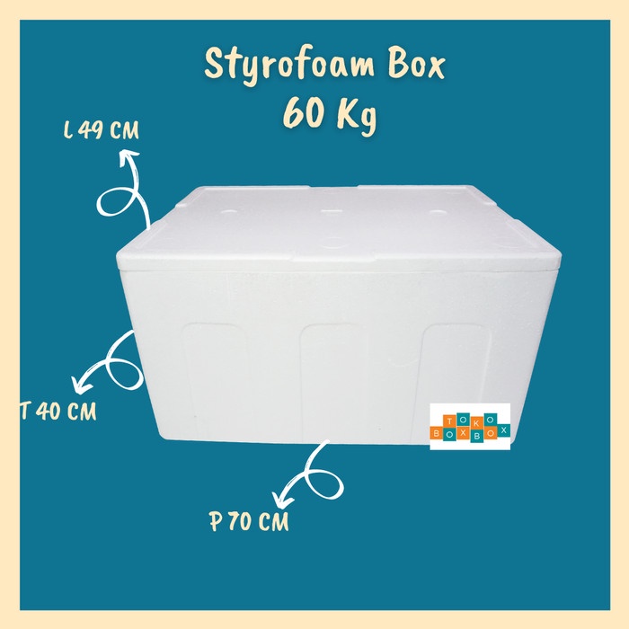 ☑Terbaru Styrofoam Box 60 kg / Styrofoam Box Besar 70 x 49 x 40 Grab Gosend