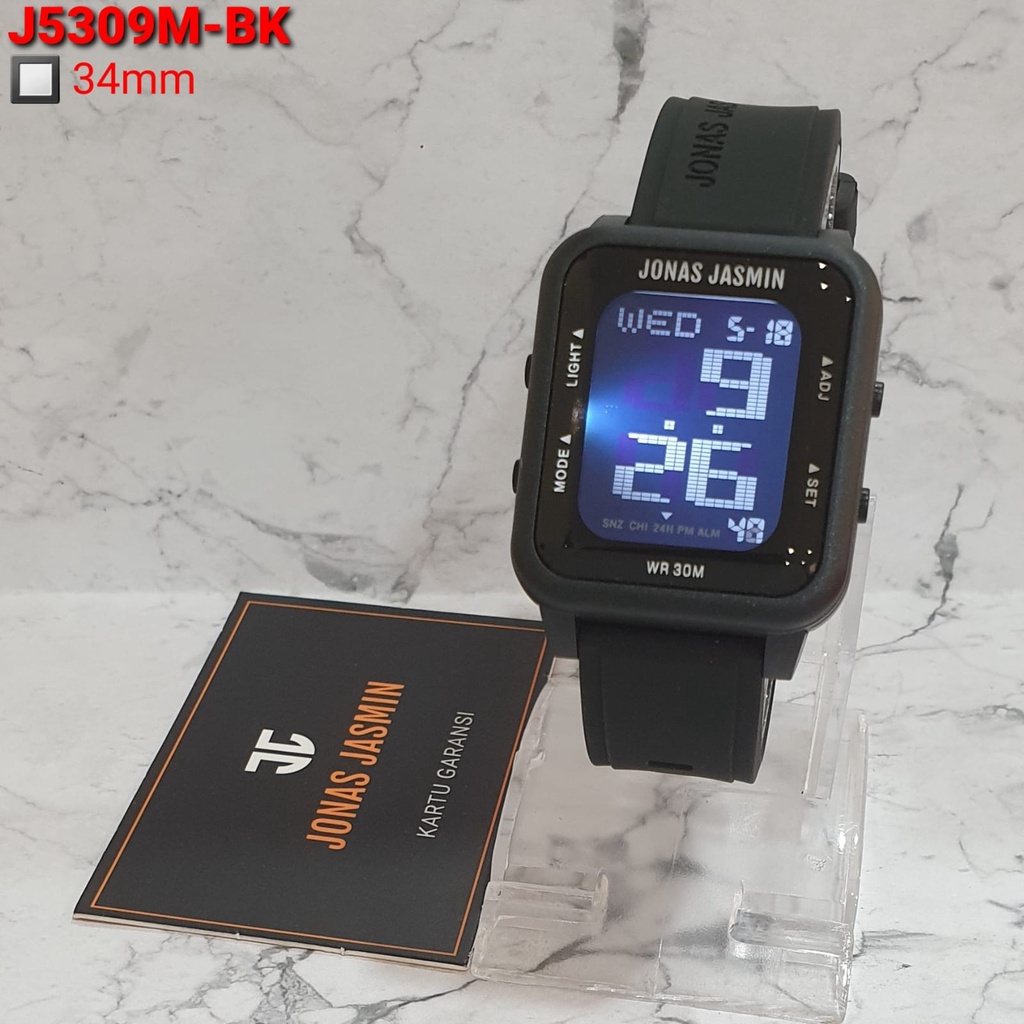 JAM TANGAN WANITA JONAS JASMIN ORIGINAL J5309M DIGITAL TALI RUBBER TAHAN AIR