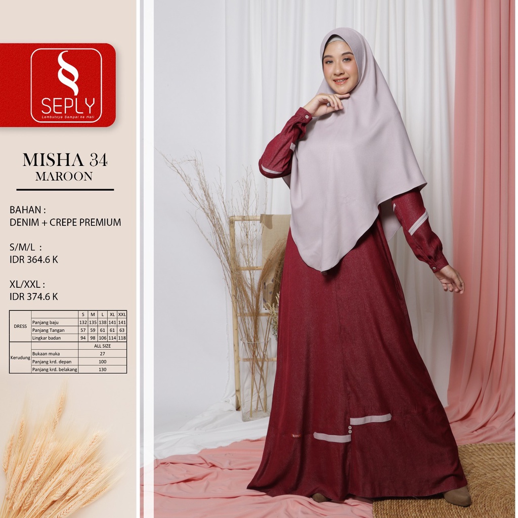 GAMIS TERBARU 2021 SEPLY MISHA 34 MAROON