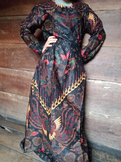 Batik Couple Keluarga Sania Ruffle Ori Ndoro Jowi Dnt Kupu Sogan