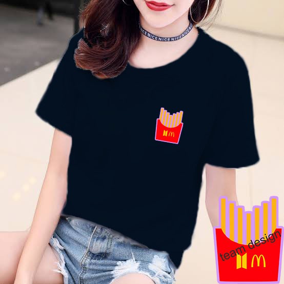 YOURSTYLE1119 - KAOS KARAKTER FRENCH FRIES BAJU KAOS WANITA DISTRO UNISEX OVERSIZE JUMBO KEKINIAN