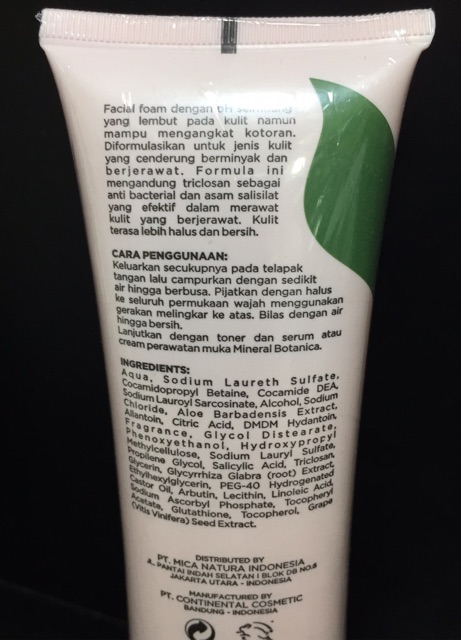 mineral botanica acne care perfect purifying facial foam