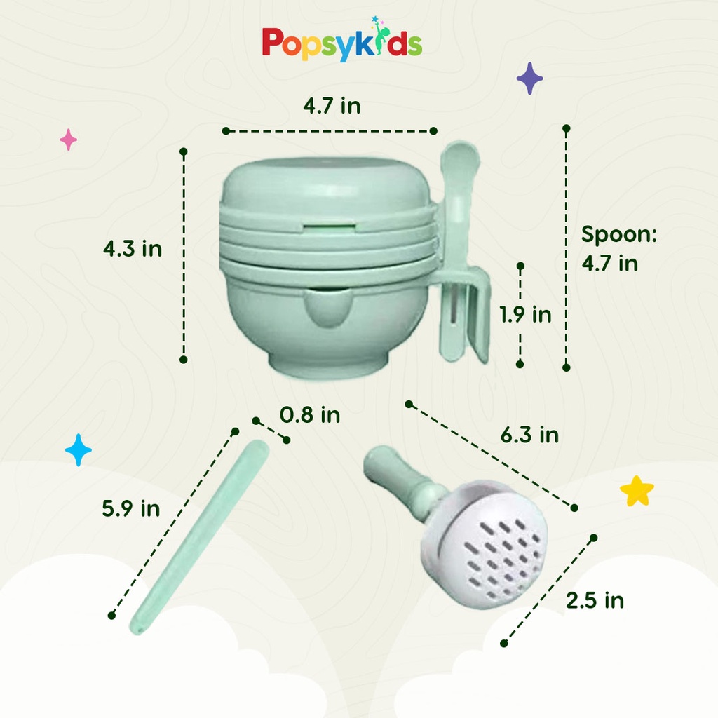 PopsyKids Baby Grinding Bowl MPASI Food Maker Alat Pembuat Makanan MPASI Bayi