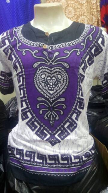 TERMURAH Baju Bali Unisex Corak Bangkok Dasar Putih