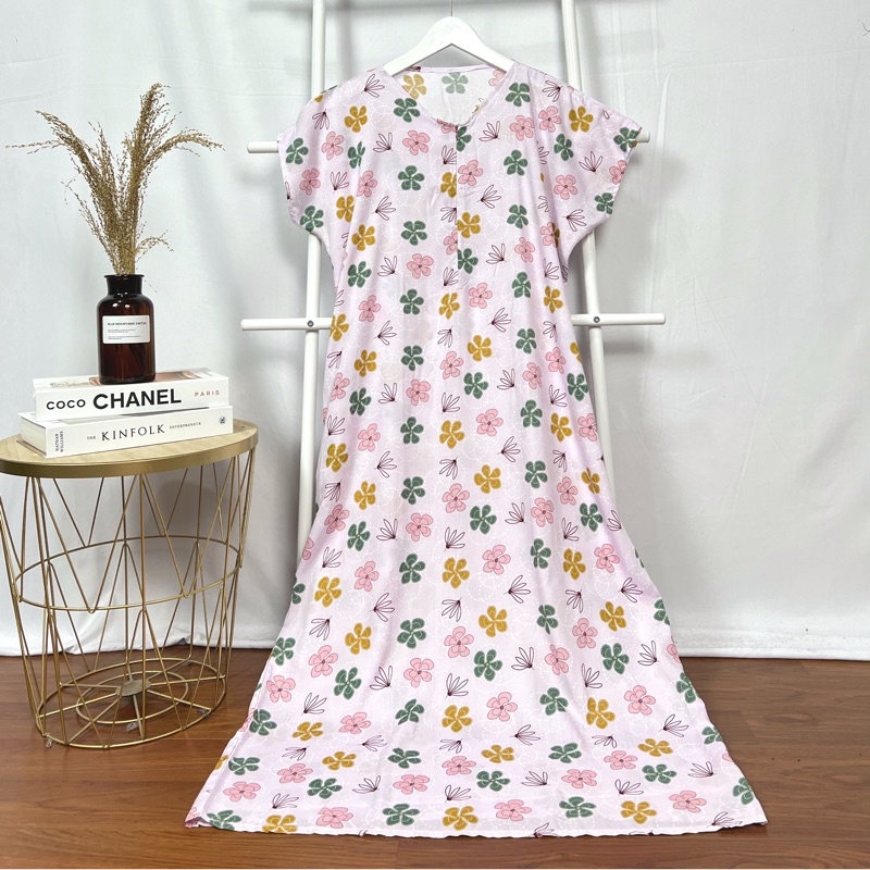 daster long semata kaki, daster panjang viral kekinian, daster rayon busui terlaris-Long Floria