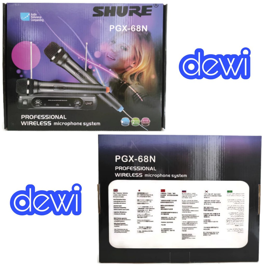 MIC SHURE PGX-68N / MICROPHONE SHURE PGX68N / MIC WIRELESS SHURE PGX 68N / MIC MURAH UHF SHURE PGX68