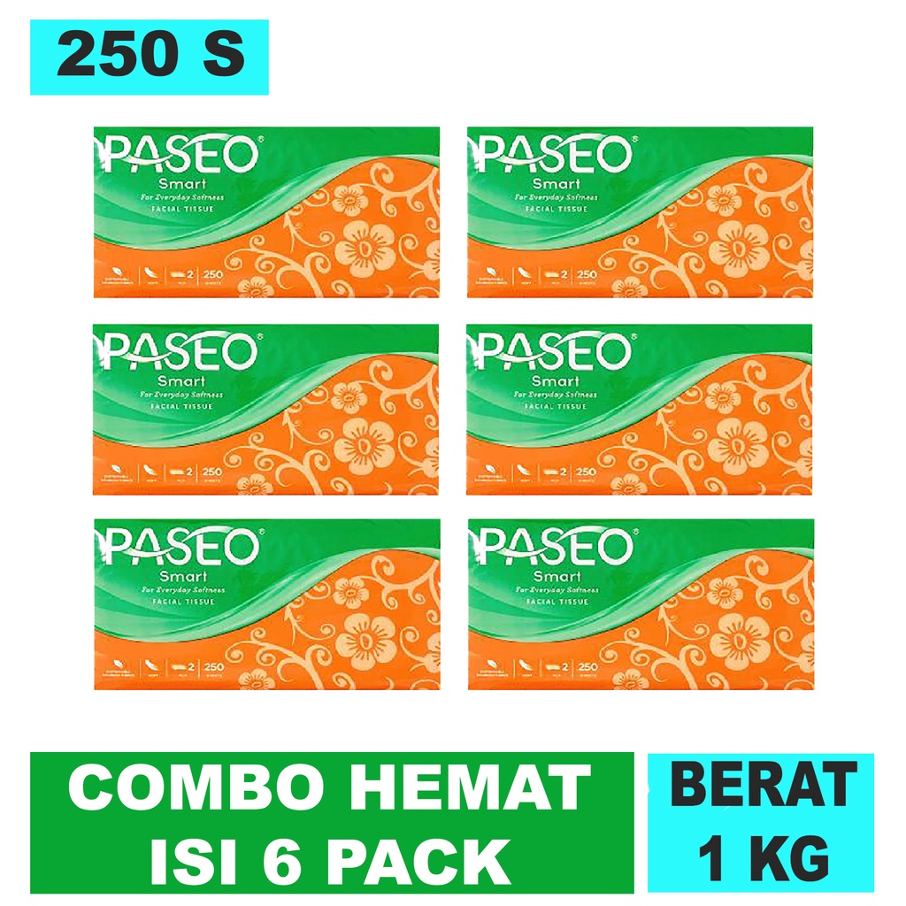 [PROMO] Tissue Smart Paseo 250 sheets ISI 6 PACK / tissue tisu paseo smart 250 sheet 2ply / Paseo Sm