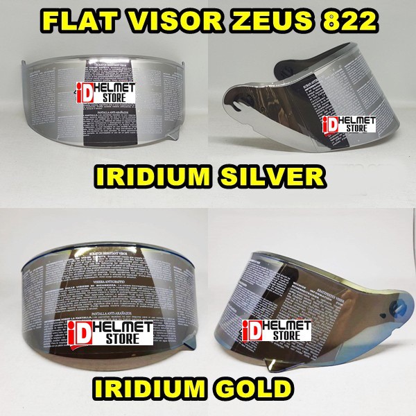 Visor Zeus 822 Iridium Kaca Helm ZEUS ZS-822  Flat Visor Kaca Zeus ZS822B