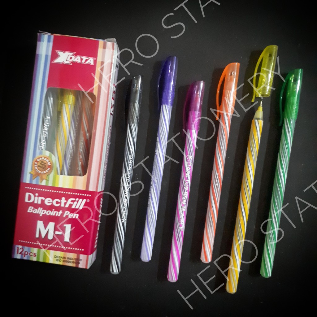 

Ballpen bolpen xdata directfill colourful casing. 12 unit