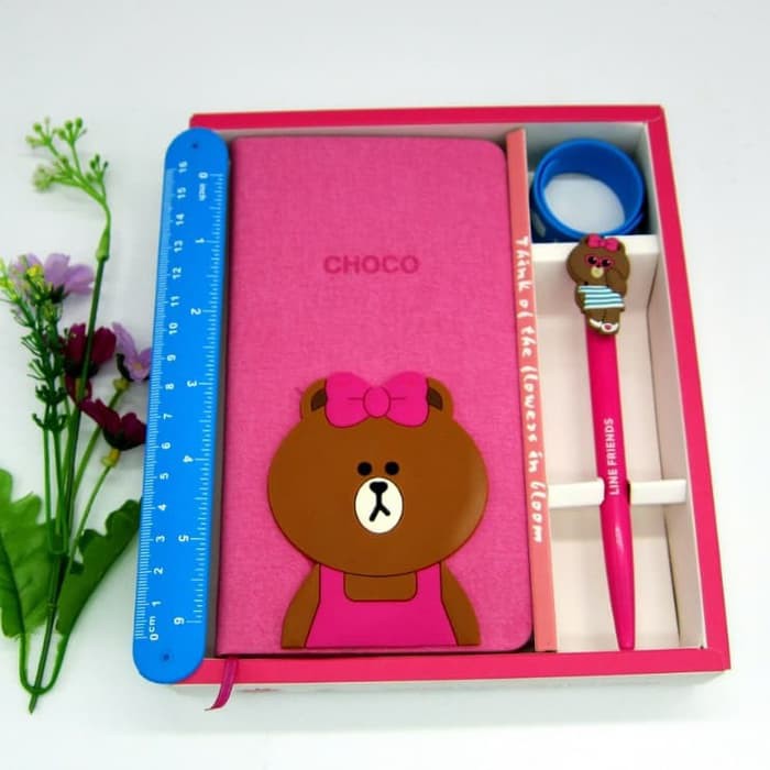 Buku diary notebook Gift set Kado Hadiah Kelulusan Natal Ulang Tahun Motif Karakter Animal Lucu