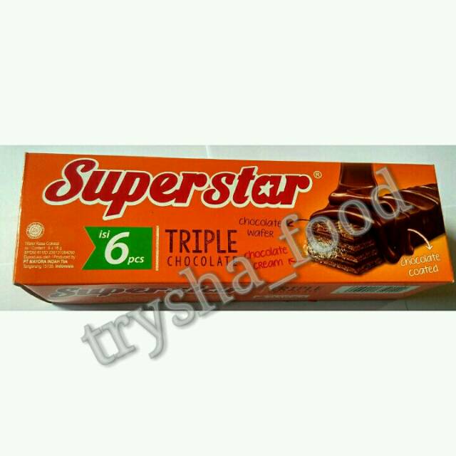 

Wafer Chocolate Superstar/Wafer Rasa Cokelat Superstar Isi 6 pcs x 18 gr