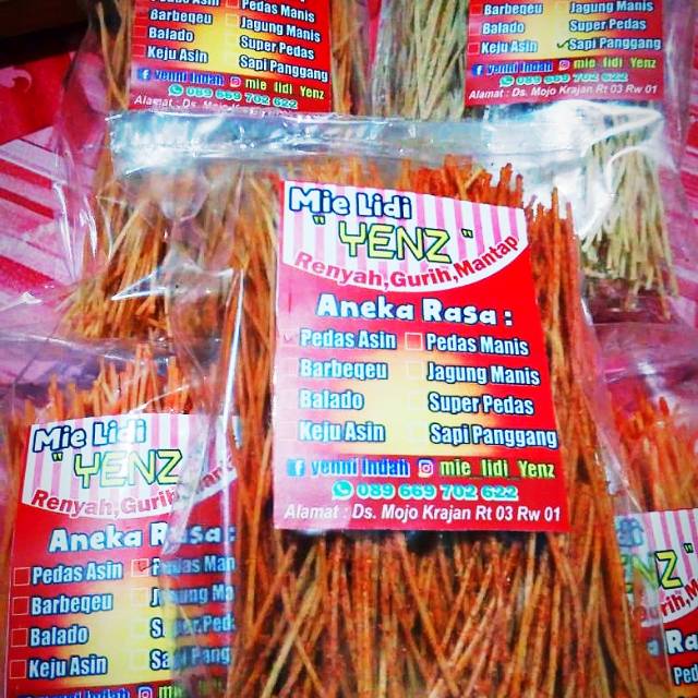 

Mie lidi yenz / mie biting / 100gr / super pedass