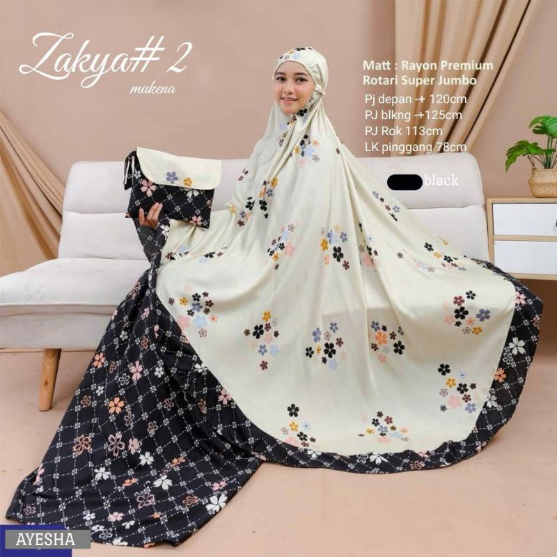 Mukena motif zakya #2 rayon premium rotari super jumbo