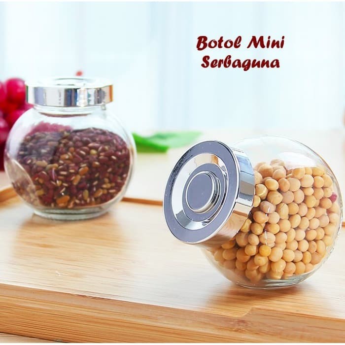 Toples Bumbu Kaca Miring Toples Permen Toples Kuen Tanpa Tutup