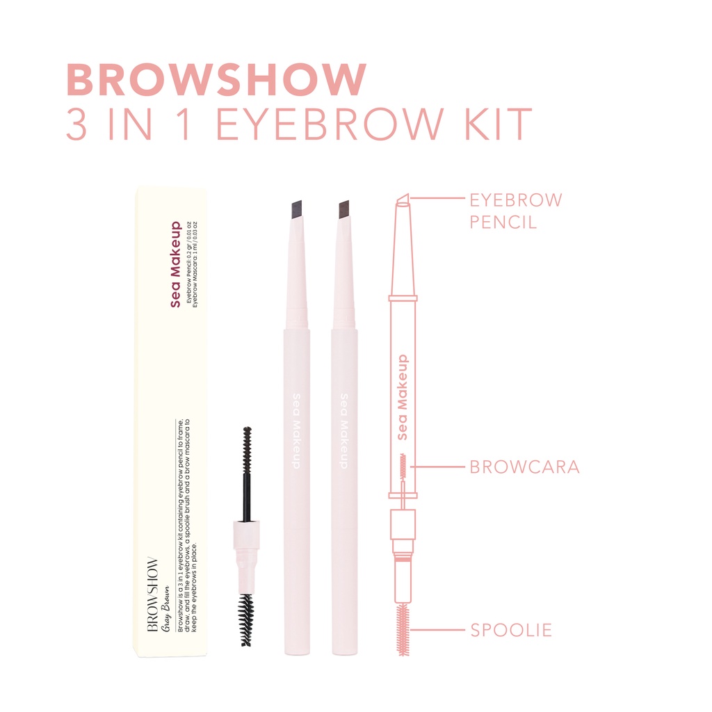 (BPOM) SEA MAKE UP Browshow Eyebrow Trio Kit